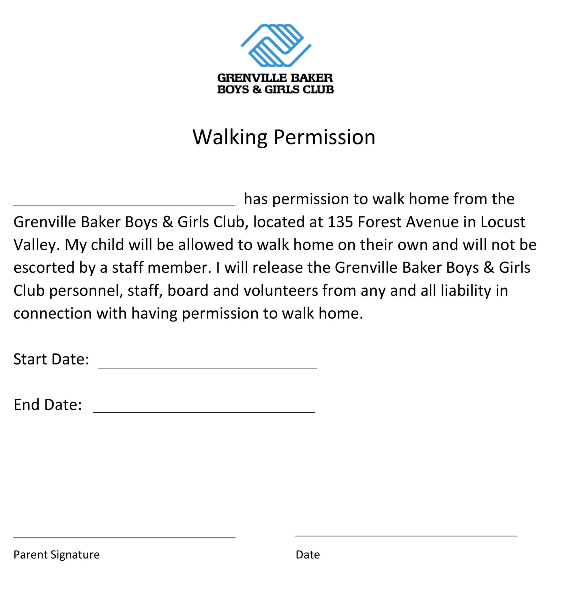 Walking permission